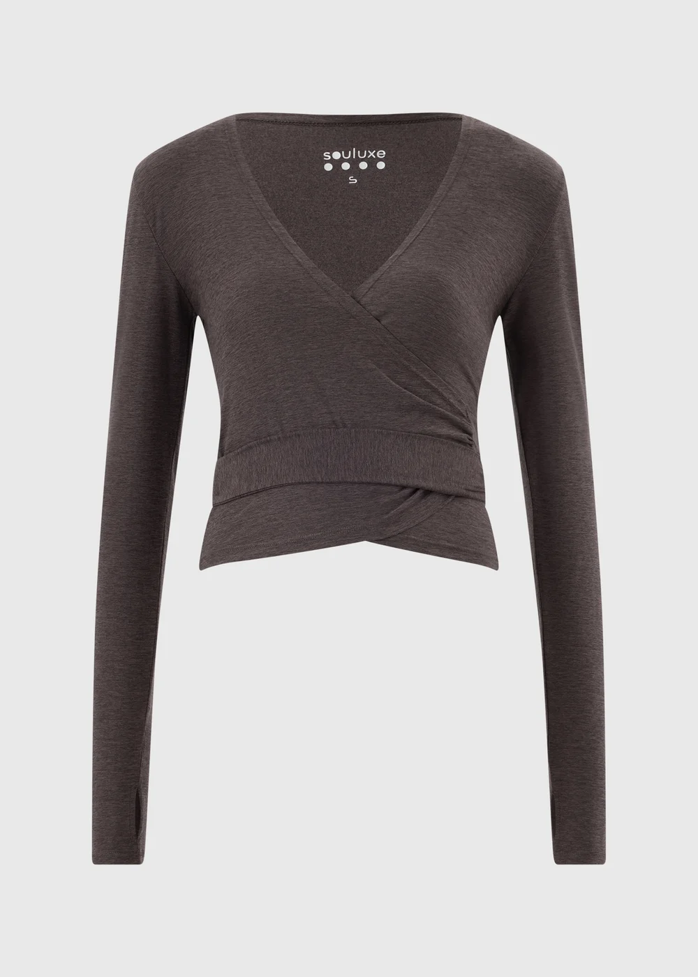 Souluxe Chocolate Brown Wrap Front Top - S Image 5