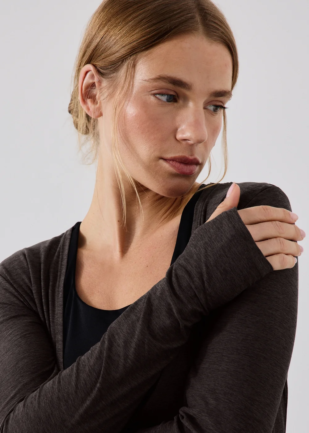 Souluxe Chocolate Brown Wrap Front Top - S Image 3