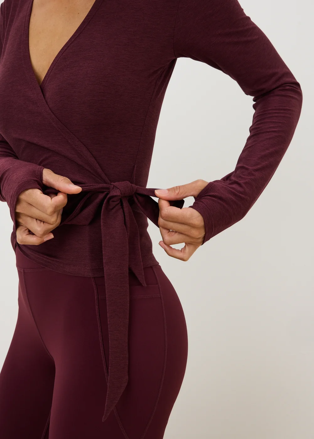 Souluxe Burgundy Wrap Gym Top - M Image 3