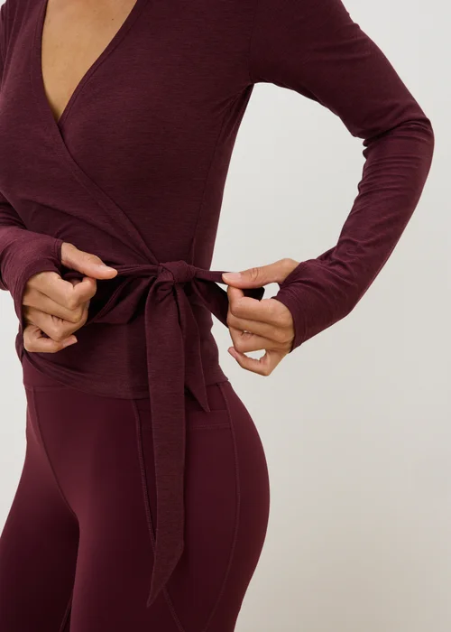 Souluxe Burgundy Wrap Gym Top - M Image 3