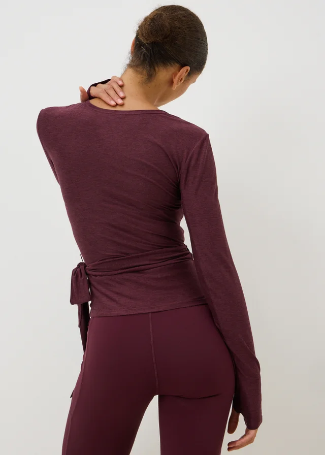 Souluxe Burgundy Wrap Gym Top