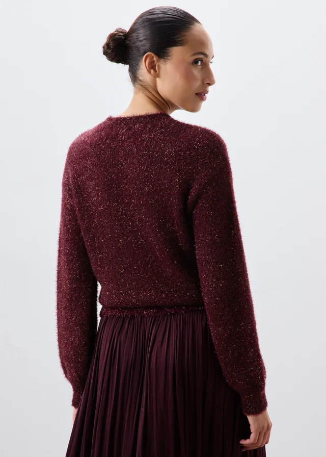 Wine Tinsel Jumper