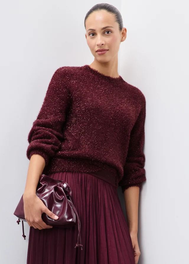Wine Tinsel Jumper