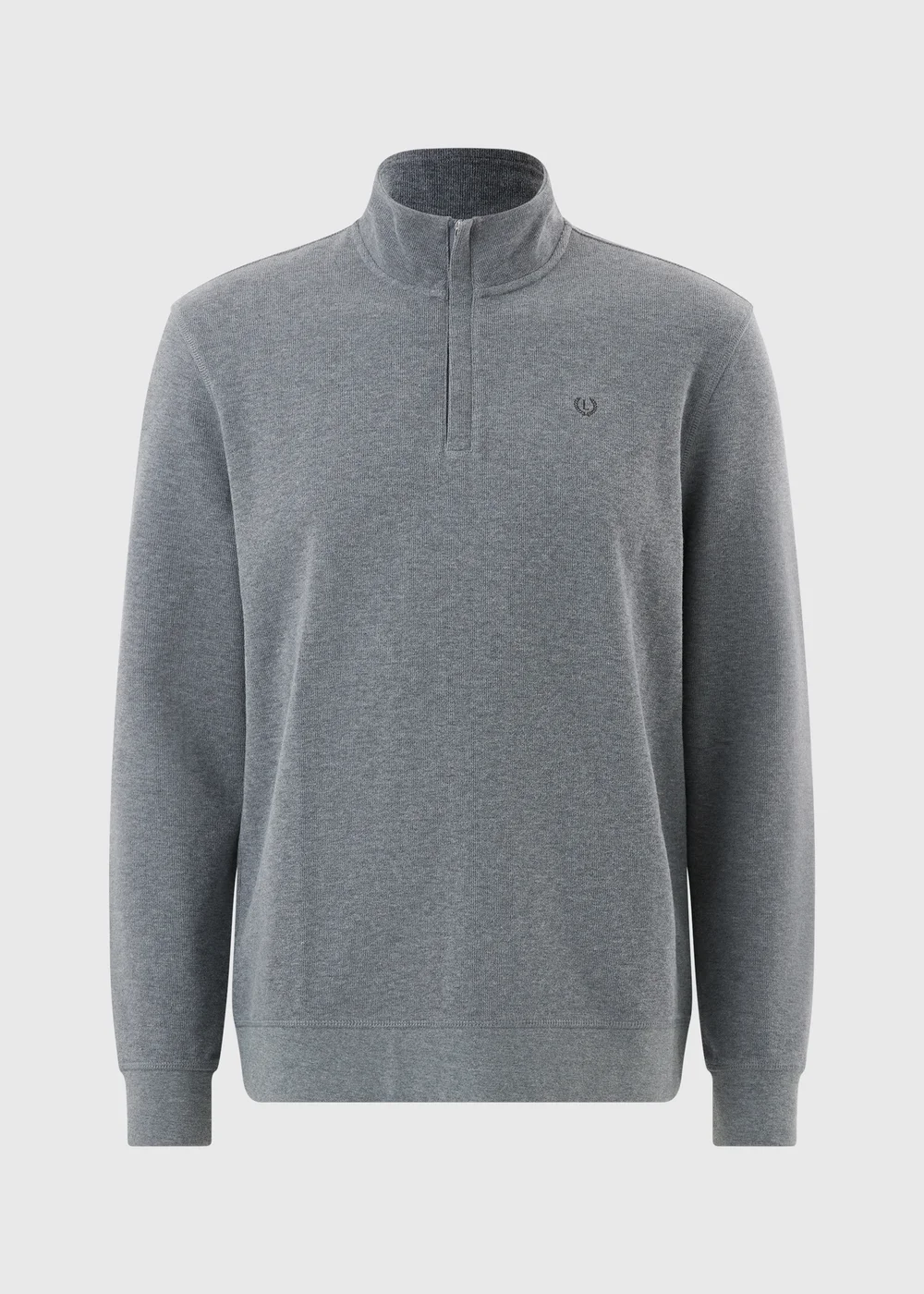 Charcoal Ribbed Quarter Zip - S Image 1