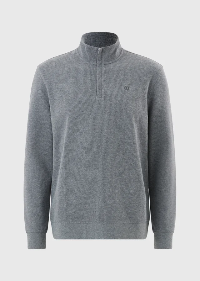 Charcoal Ribbed Quarter Zip