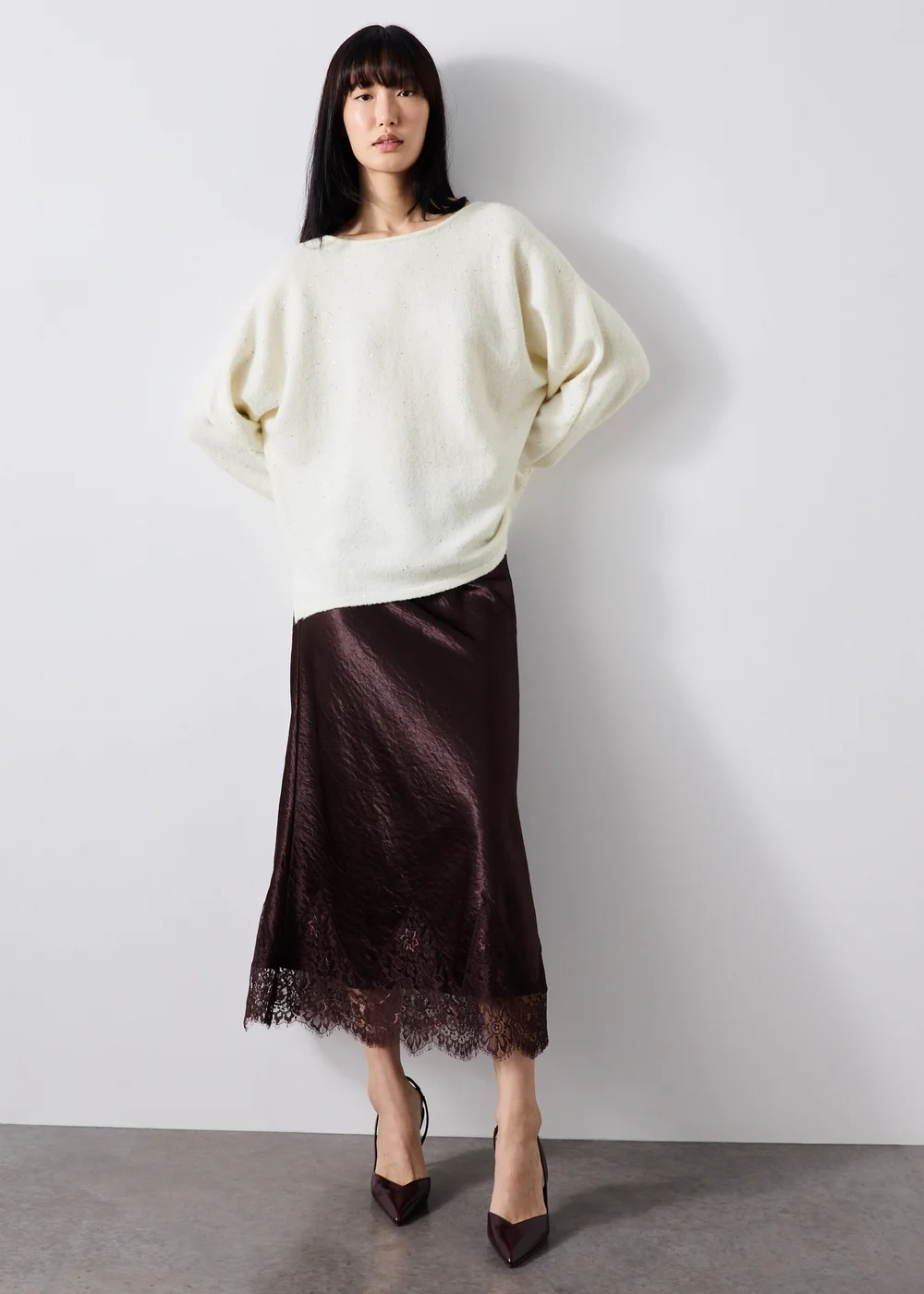 Cream Sequin Jumper - XS Image 4