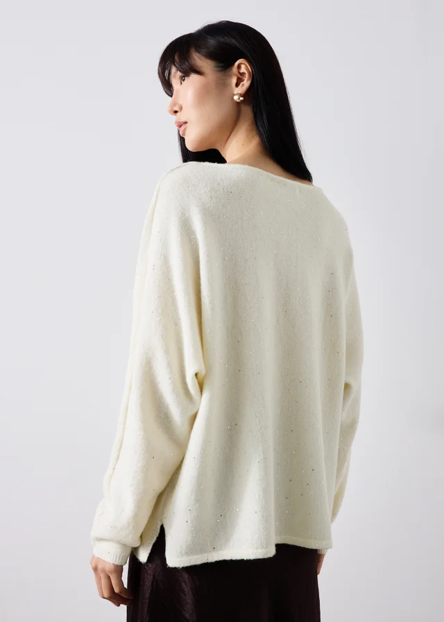 Cream Sequin Jumper