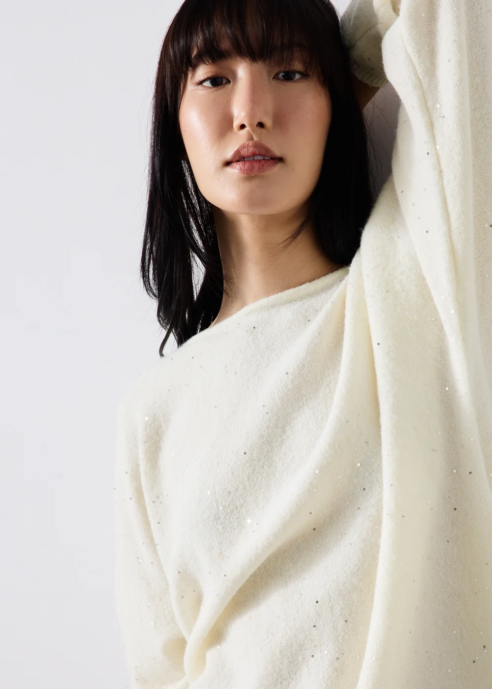 Cream Sequin Jumper - XS Image 3