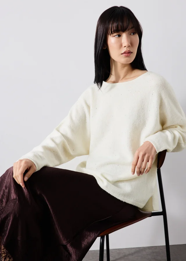 Cream Sequin Jumper