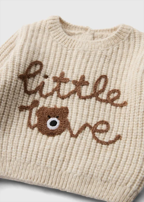 Baby Cream Little Love Bear Knitted Jumper (0-23mths) - 0-3 months Image 2