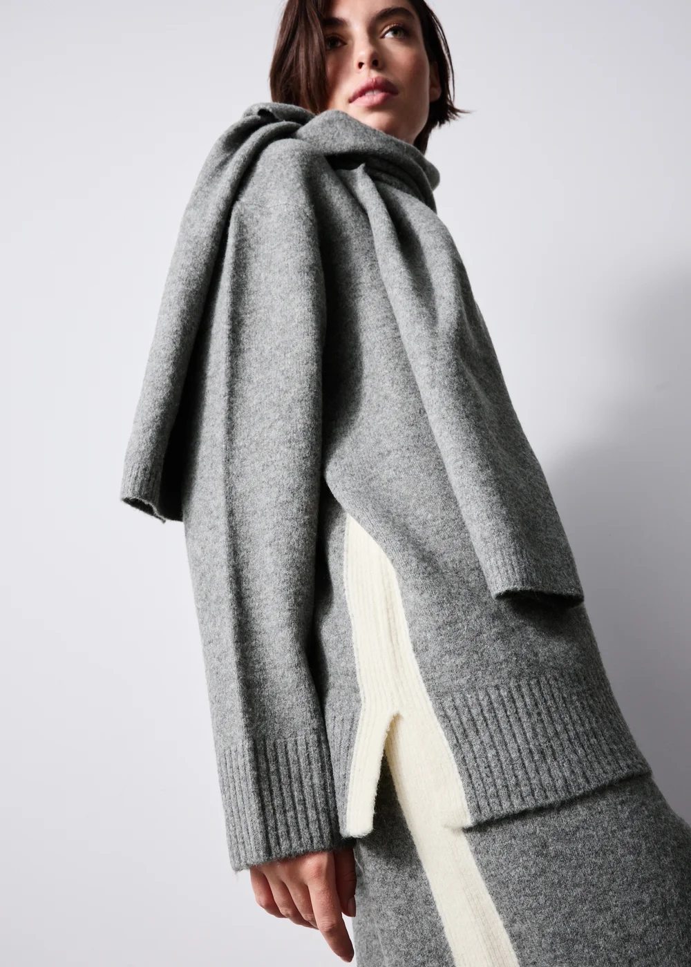 Charcoal Side Stripe Co Ord Sweatshirt - XS Image 4