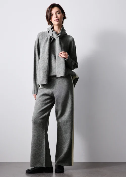 Charcoal Side Stripe Co Ord Sweatshirt - XS Image 2