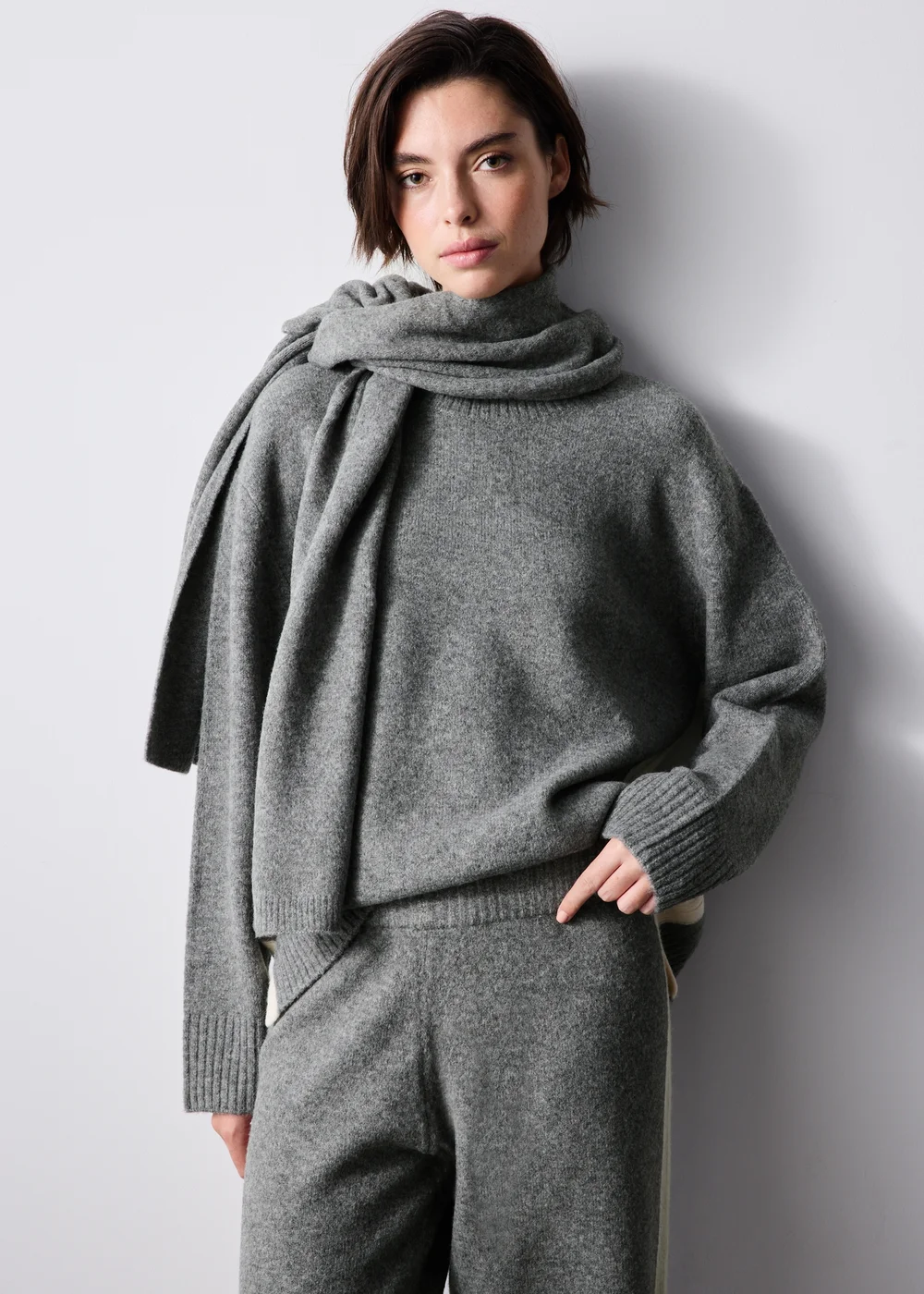 Charcoal Side Stripe Co Ord Sweatshirt - XS Image 1