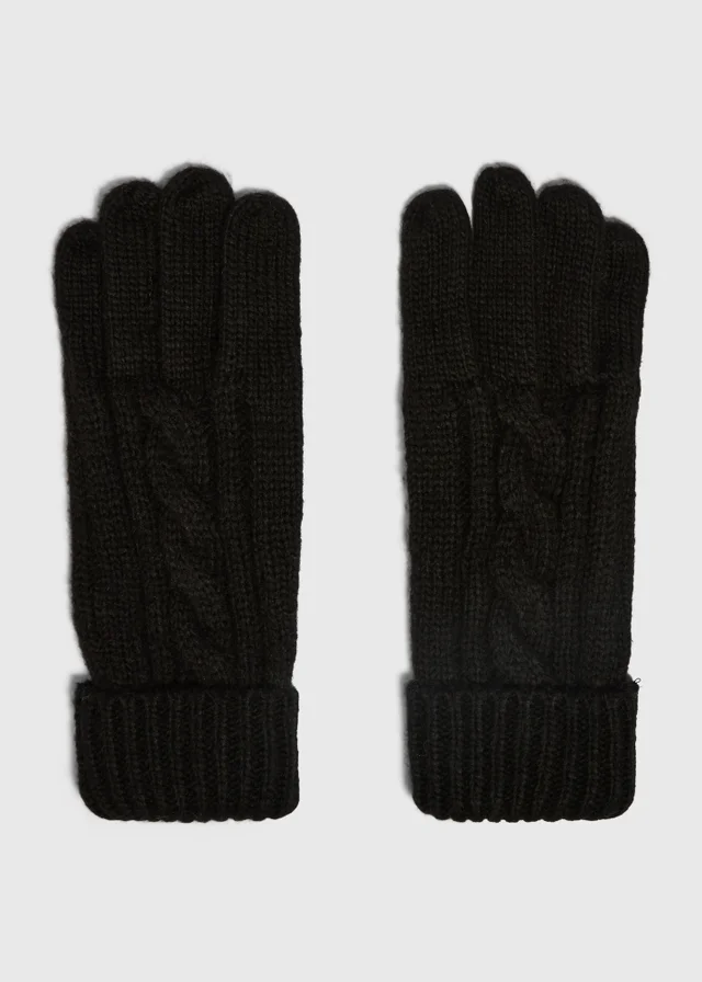 Black Knitted Gloves