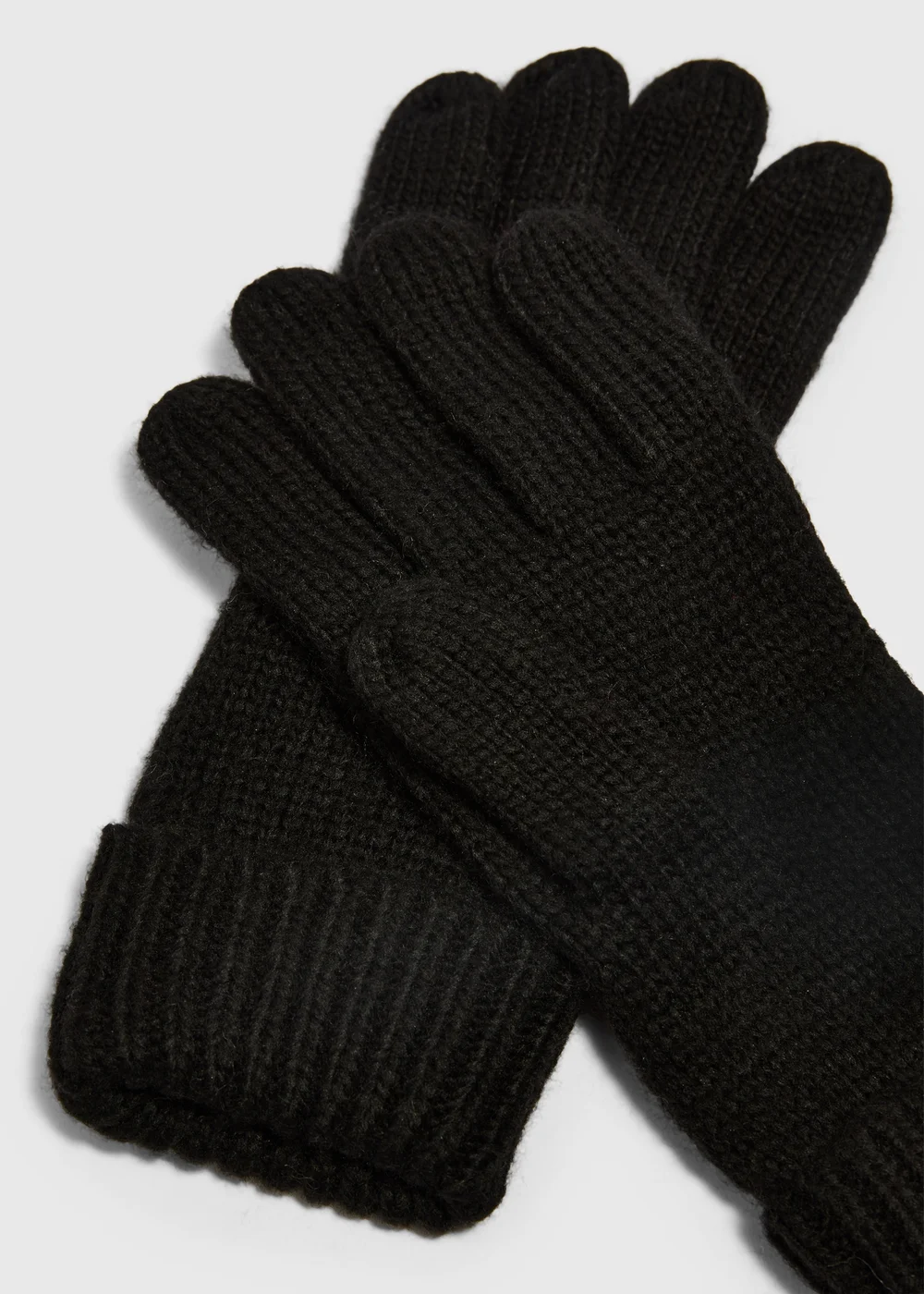 Black Knitted Gloves - One Size Image 2