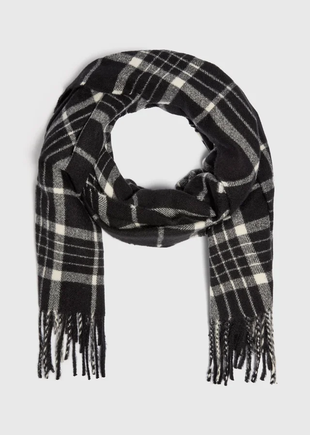 Black & Grey Check Scarf