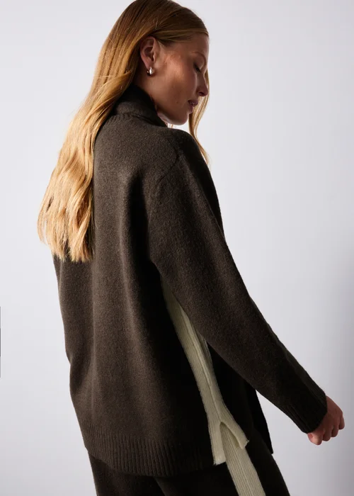 Chocolate Side Stripe Co Ord Sweatshirt - XS Image 3