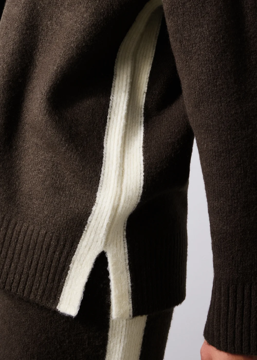 Chocolate Side Stripe Co Ord Sweatshirt - XS Image 4