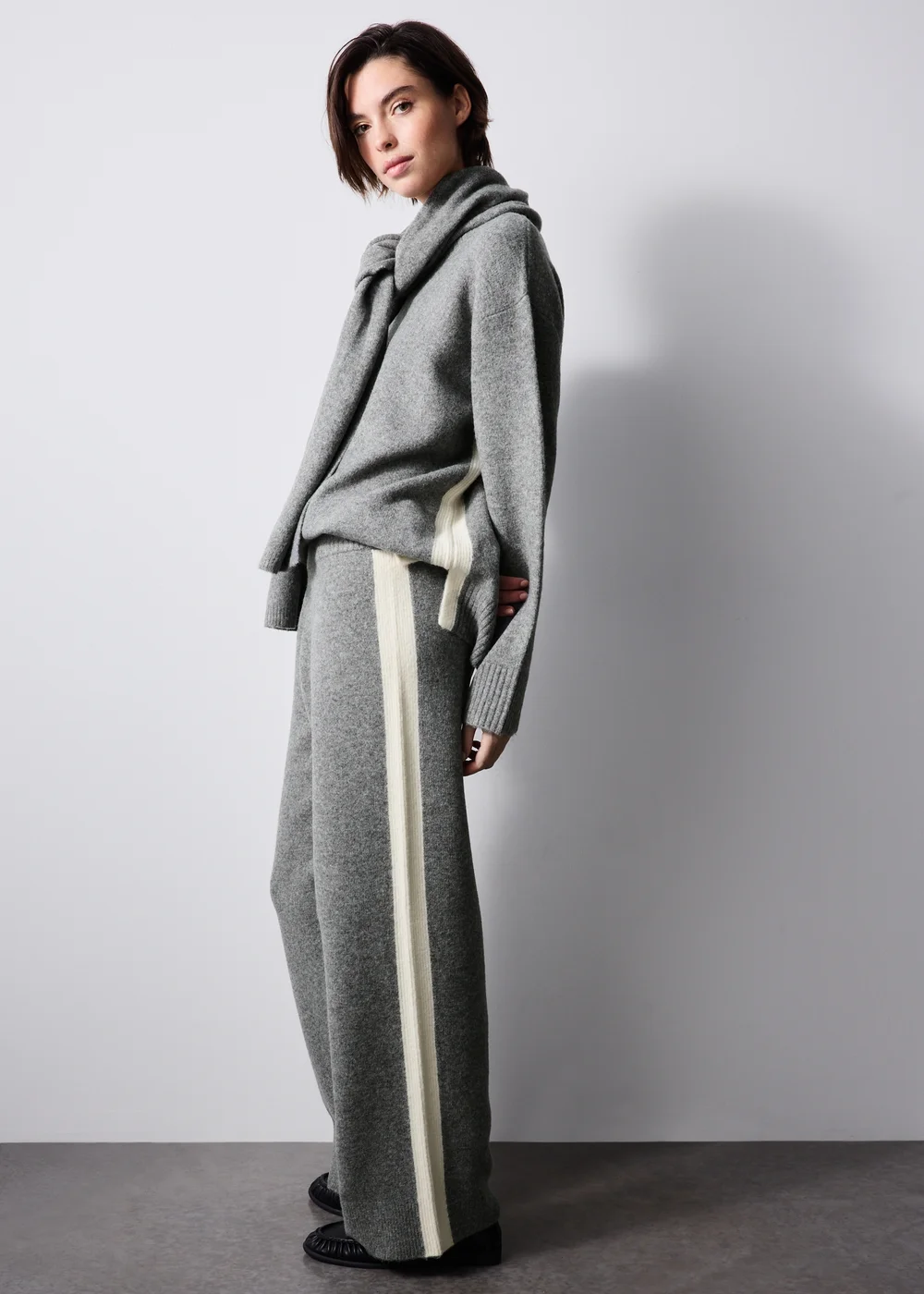 Charcoal Side Stripe Co Ord Trousers - 8 Image 1
