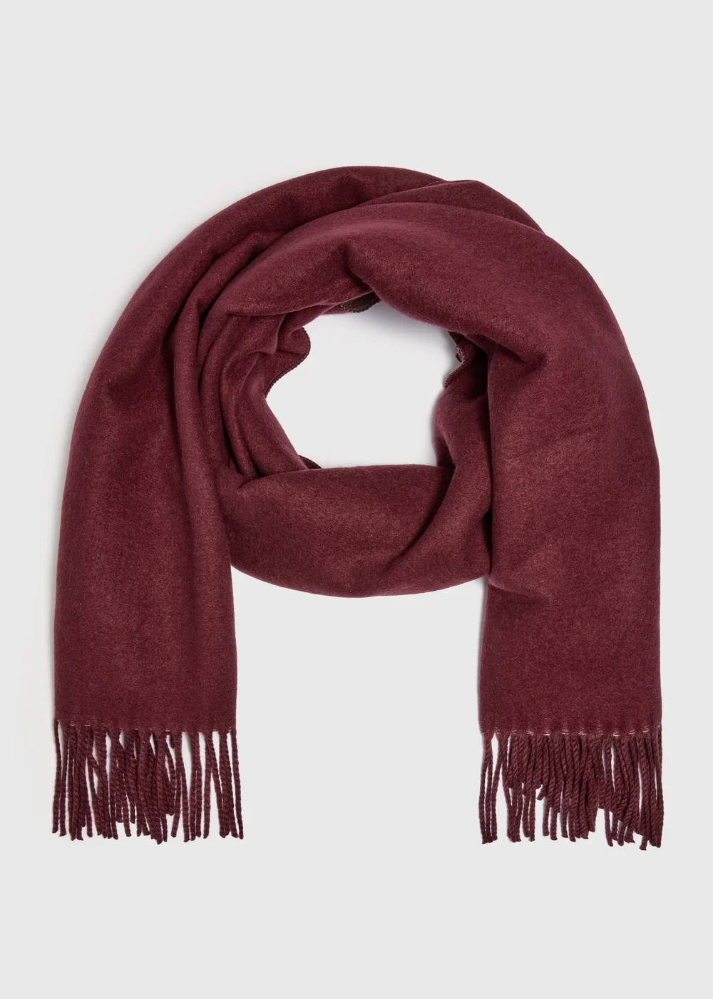 Burgundy Plain Scarf - One Size Image 1