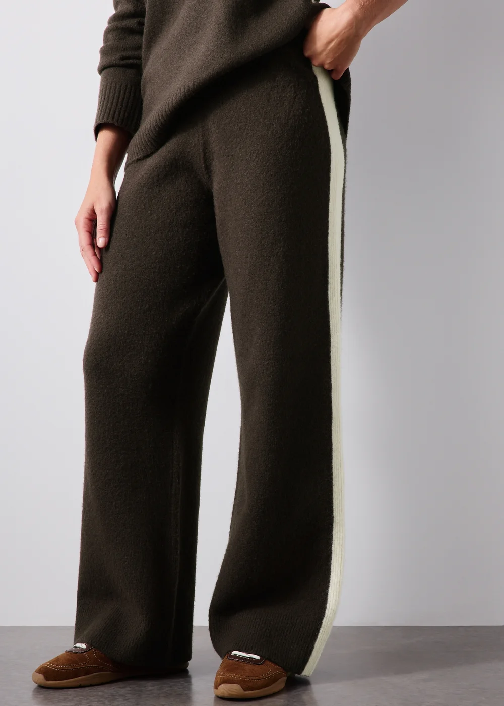 Chocolate Brown Side Stripe Co Ord Trousers - 8 Image 3