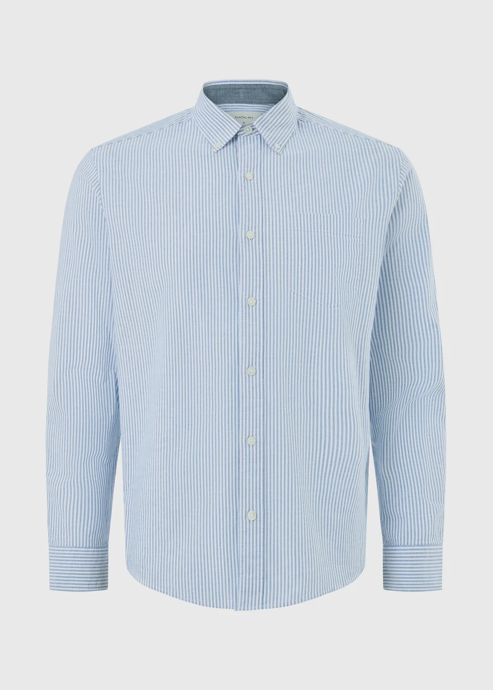 Blue Long Sleeve Oxford Strip Shirt - M Image 1