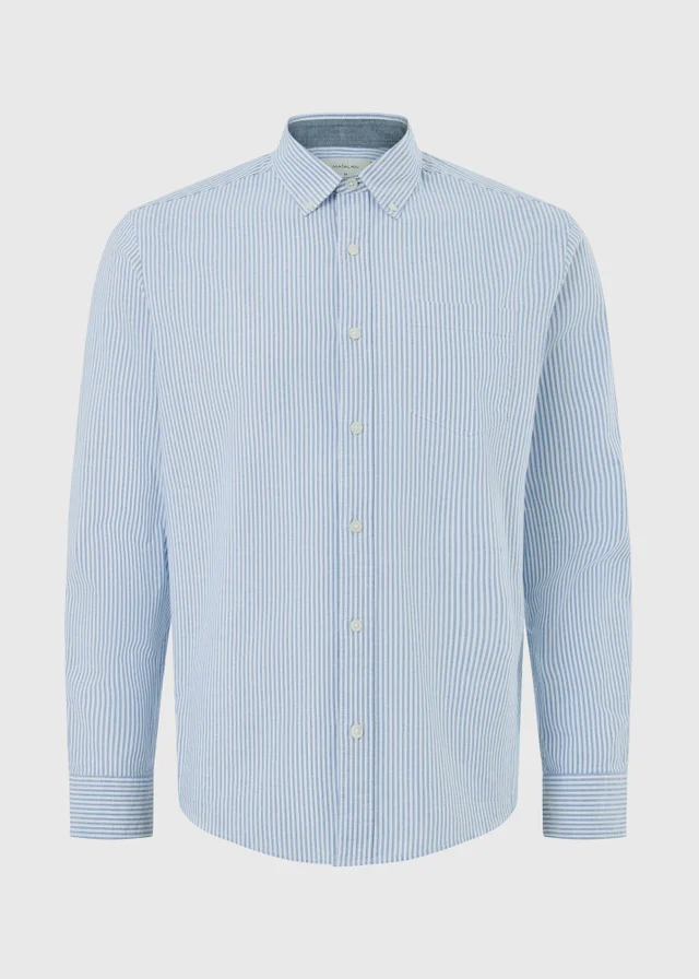 Blue Long Sleeve Oxford Strip Shirt