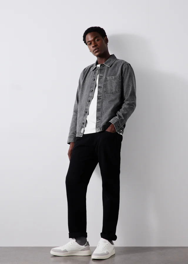 Charcoal Washed Denim Shacket