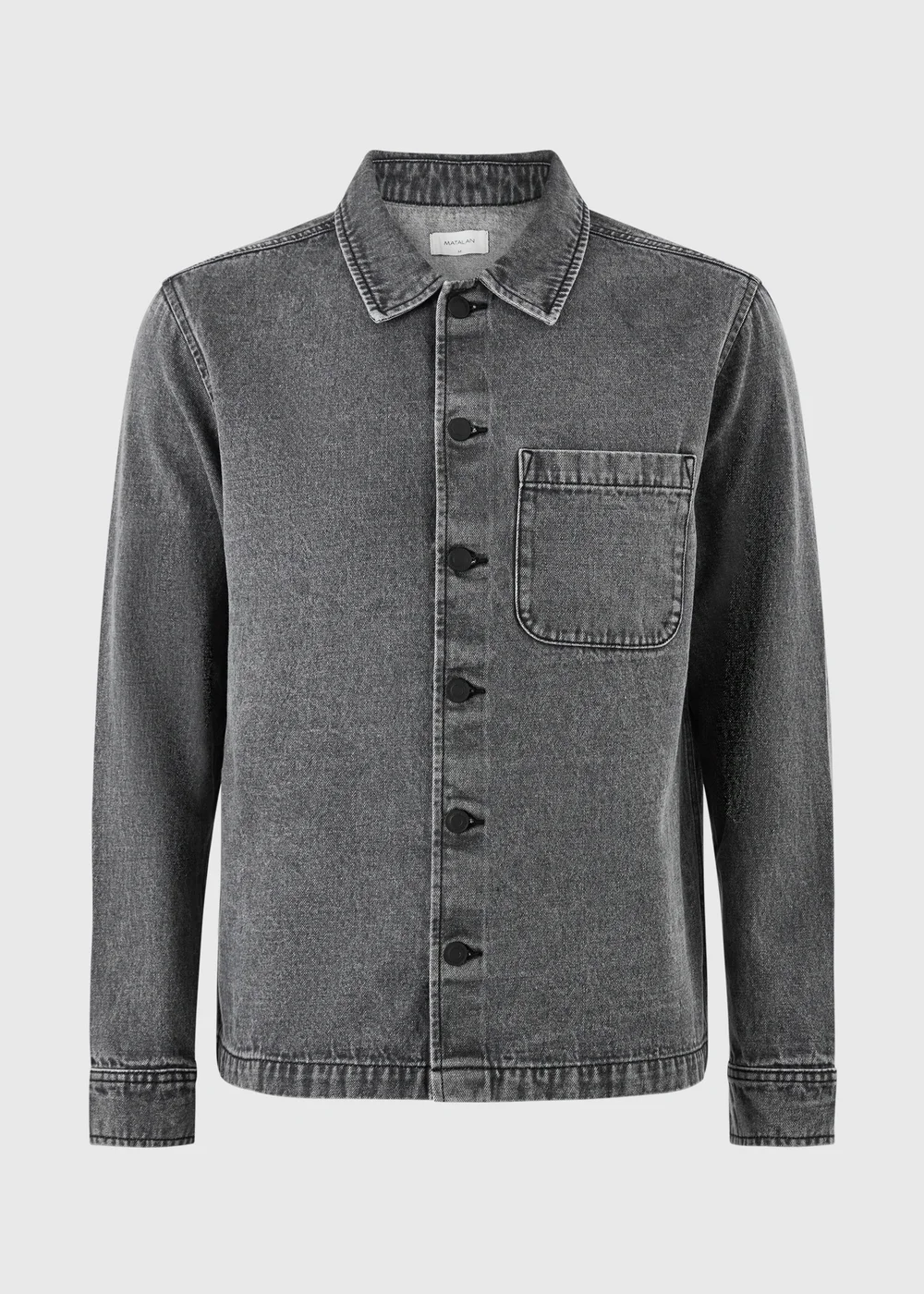 Charcoal Washed Denim Shacket - S Image 4