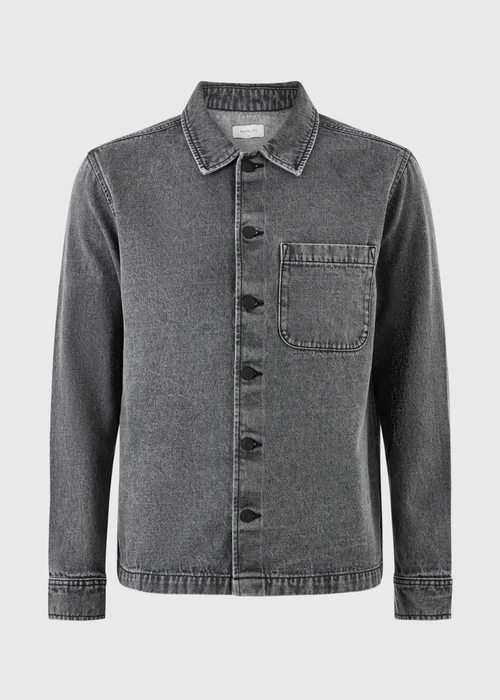 Charcoal Washed Denim Shacket - S Image 4