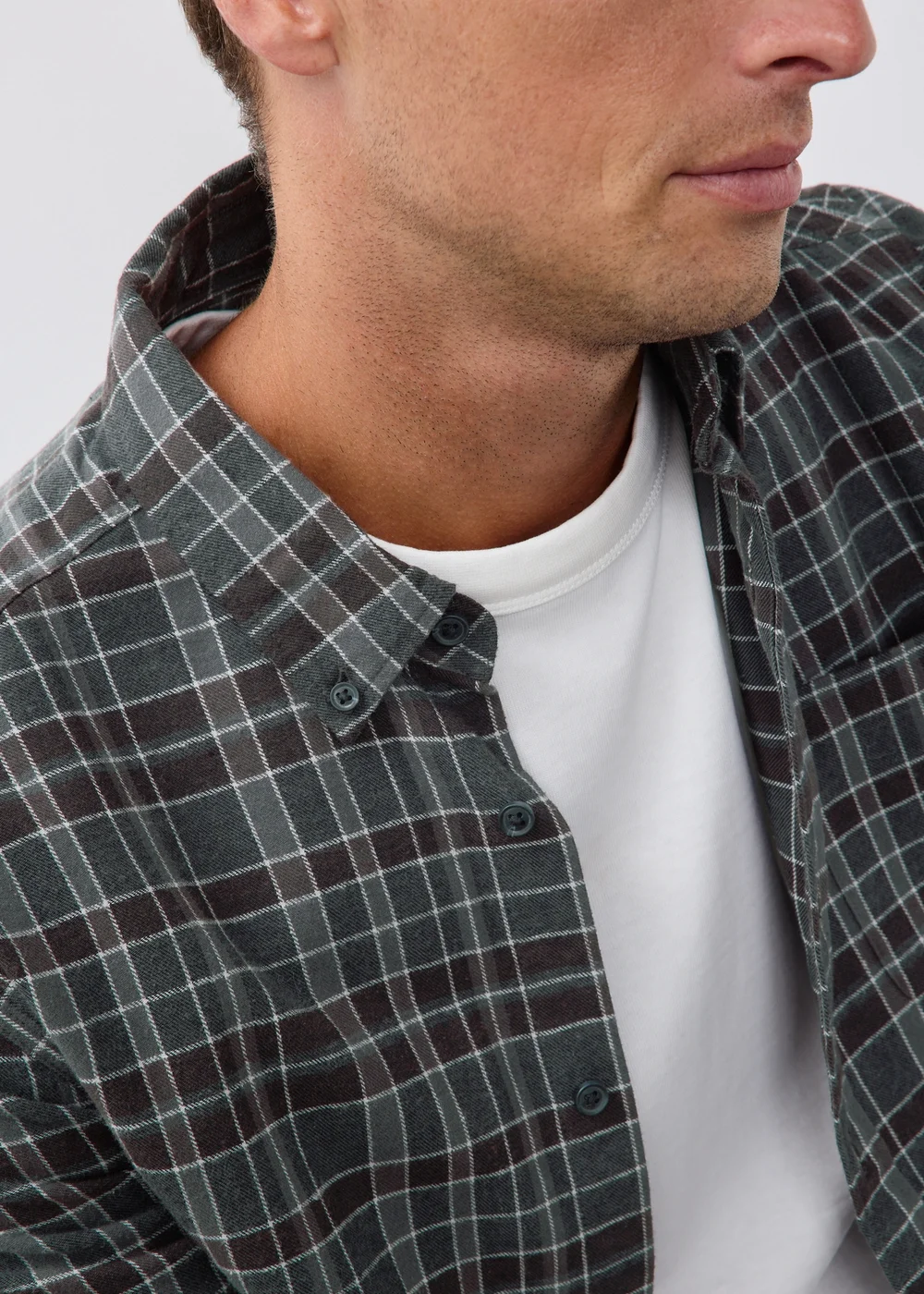Charcoal Check Flannel Shirt - S Image 3