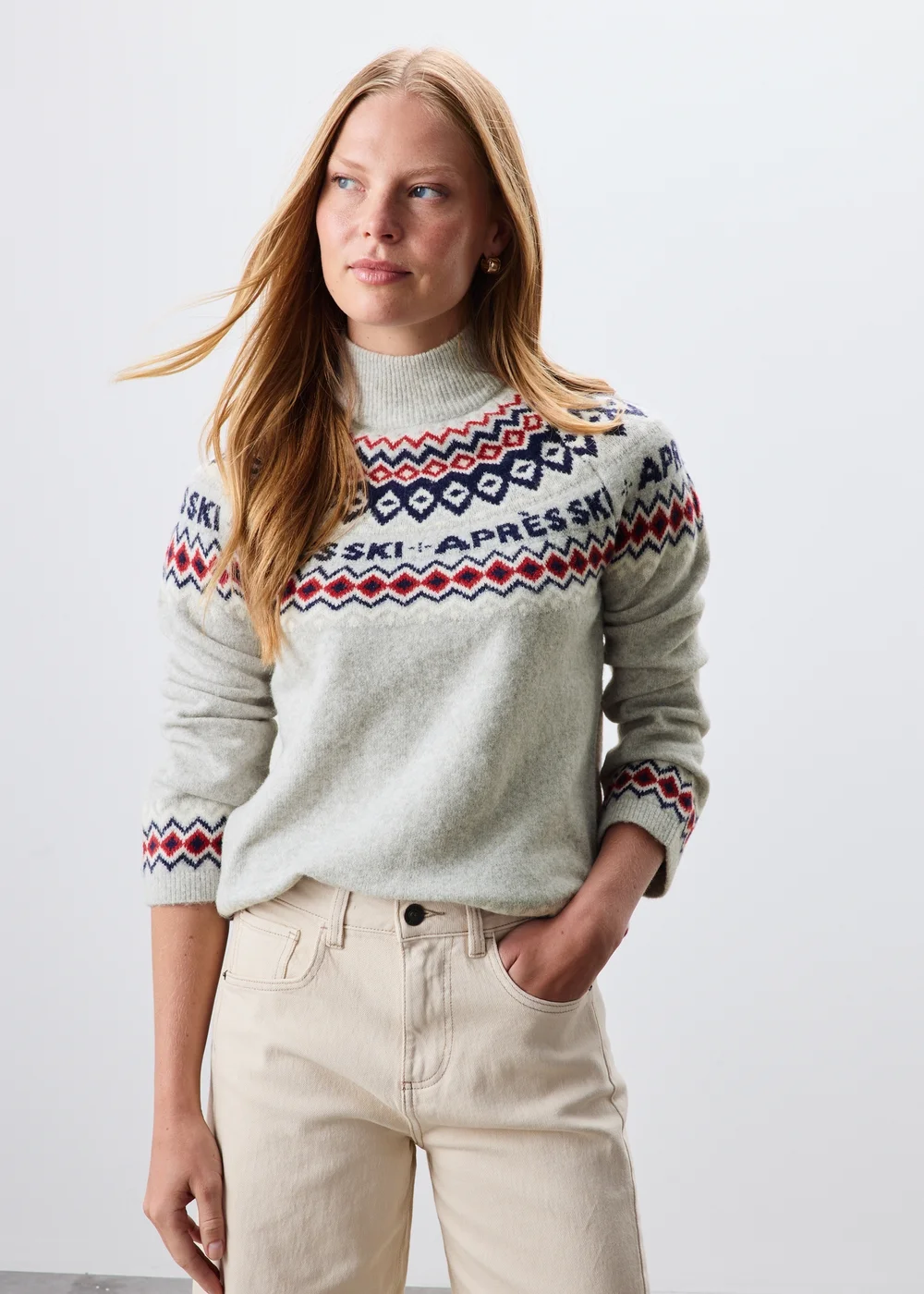 Grey Apres Ski Fairisle Jumper - XS Image 1