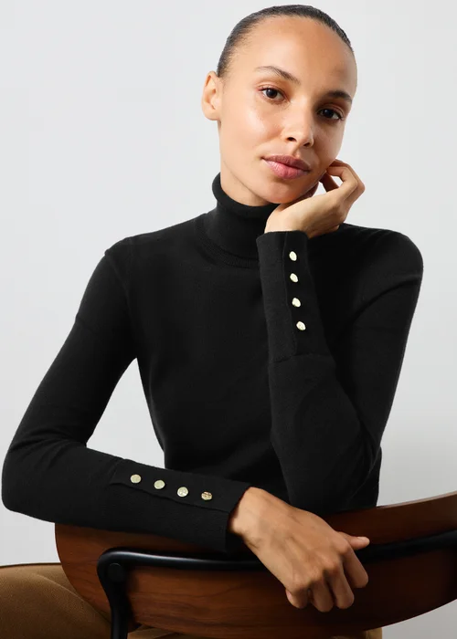 Black High Neck Long Sleeve Top - 8 Image 3