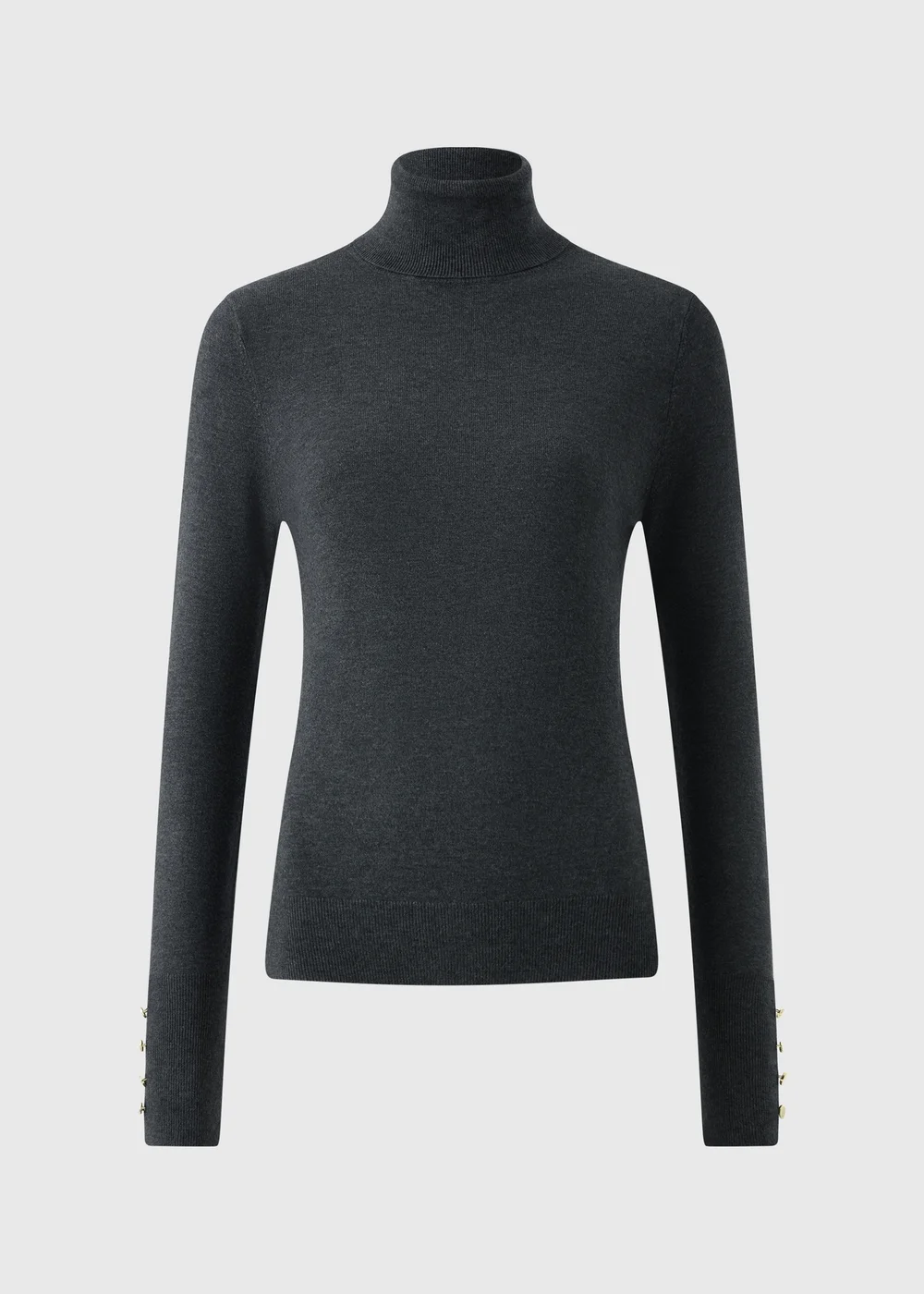 Charcoal High Neck Long Sleeve Top - 8 Image 5