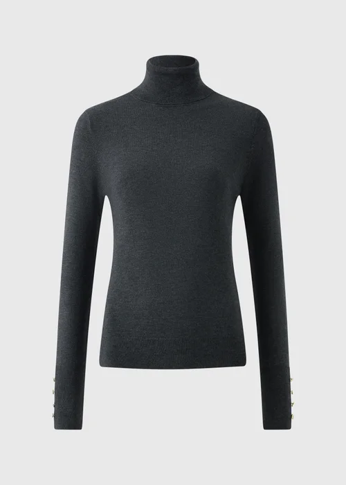 Charcoal High Neck Long Sleeve Top - 8 Image 5
