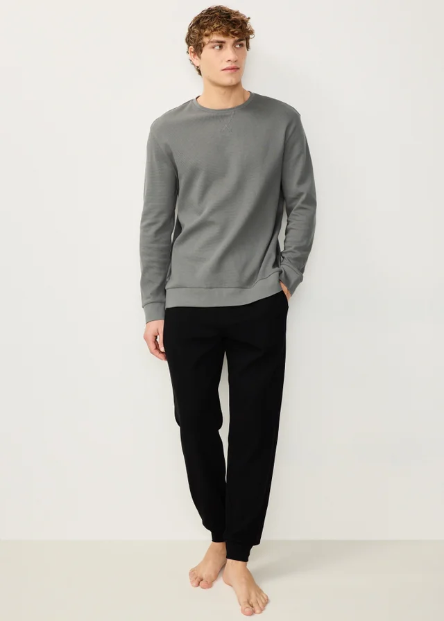 Grey Waffle Long Pyjama Set