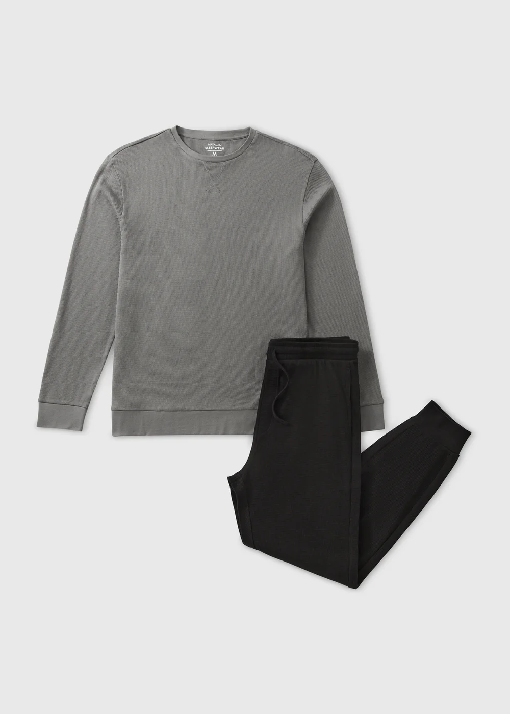 Grey Waffle Long Pyjama Set - Extra small Image 1