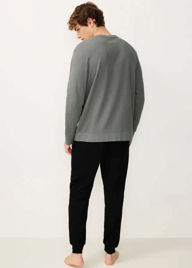 Grey Waffle Long Pyjama Set