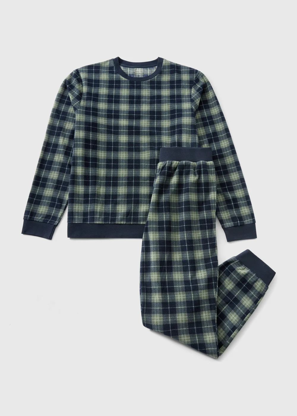 Green Check Waffle Pyjama Set - XS Image 1