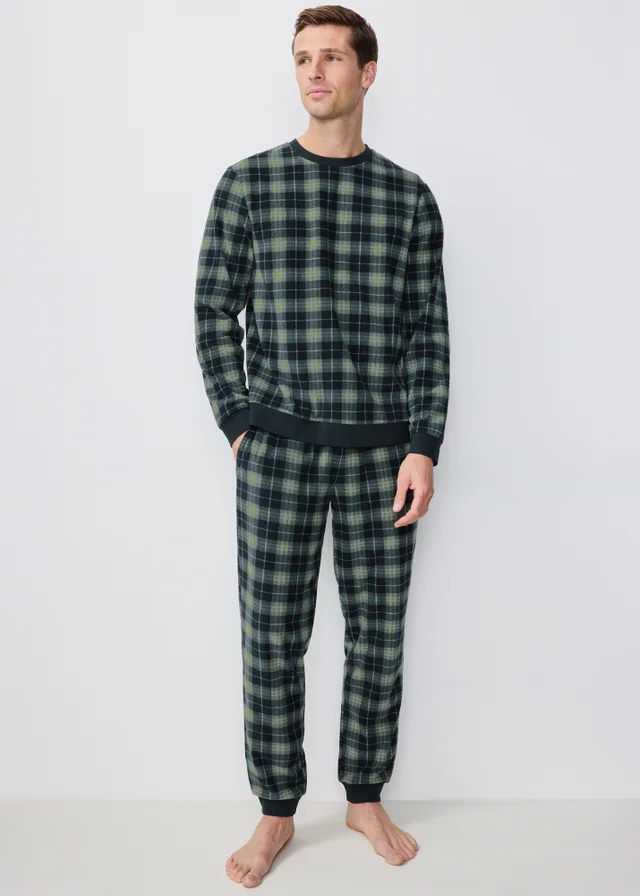 Green Check Waffle Pyjama Set