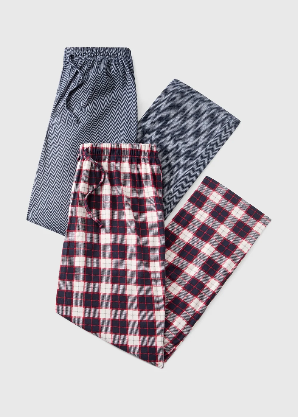 2 Pack Herringbone Pyjama Bottoms - XS Image 1