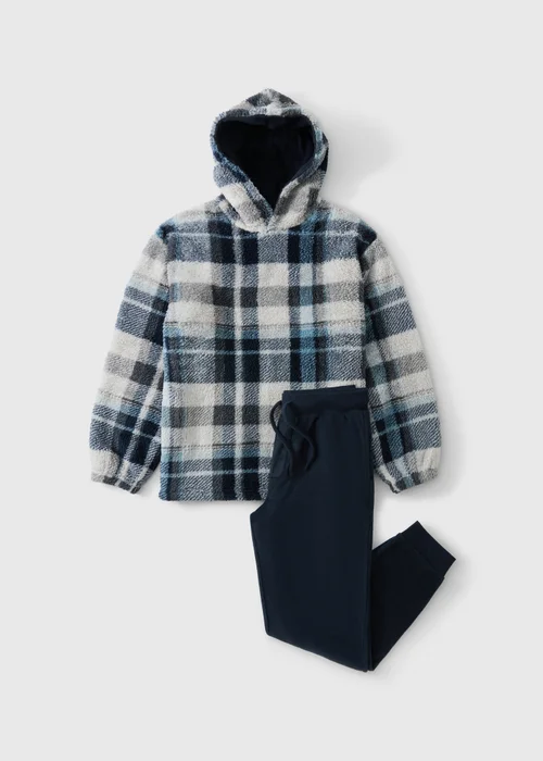 Blue Fleece Pyjama Set - M Image 4