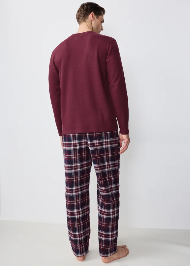 Burgundy Waffle Check Pyjamas