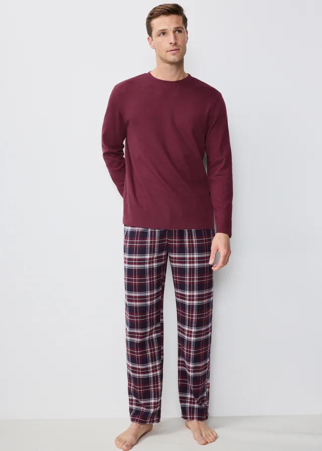 Burgundy Waffle Check Pyjamas