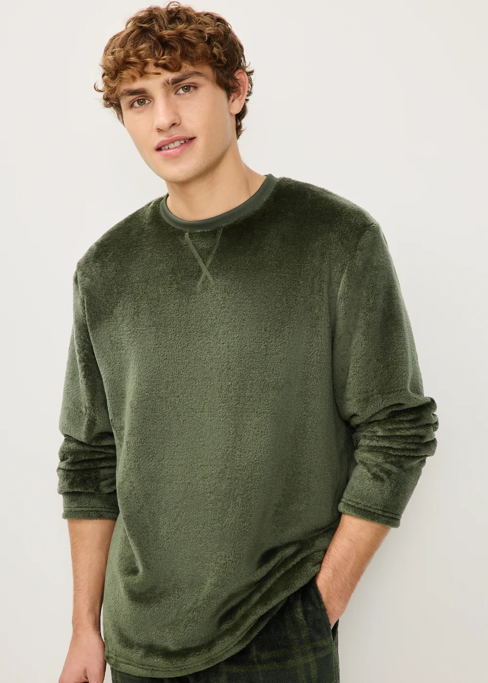 Khaki Fleece Pyjama Set - XS Image 3