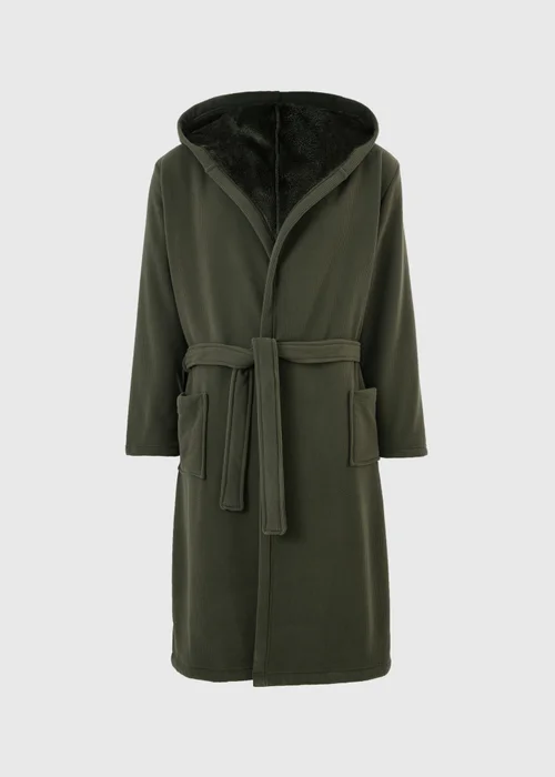 Khaki Hooded Dressing Gown - S Image 4