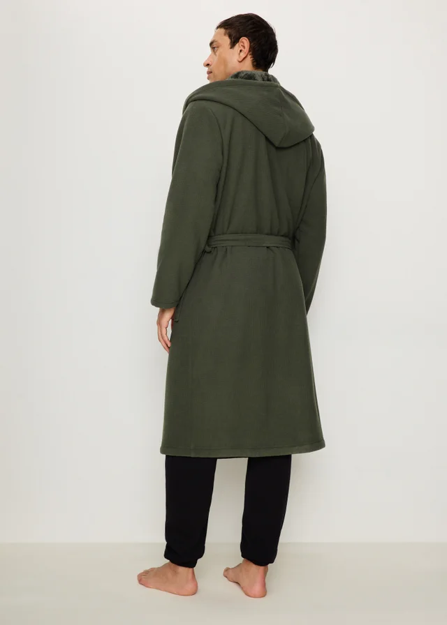 Khaki Hooded Dressing Gown