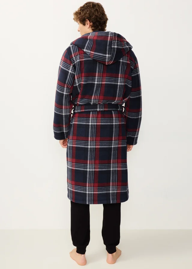 Grey Checked Borg Dressing Gown