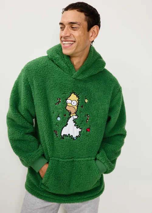 Green Simpsons Christmas Hoodie - XS Image 1