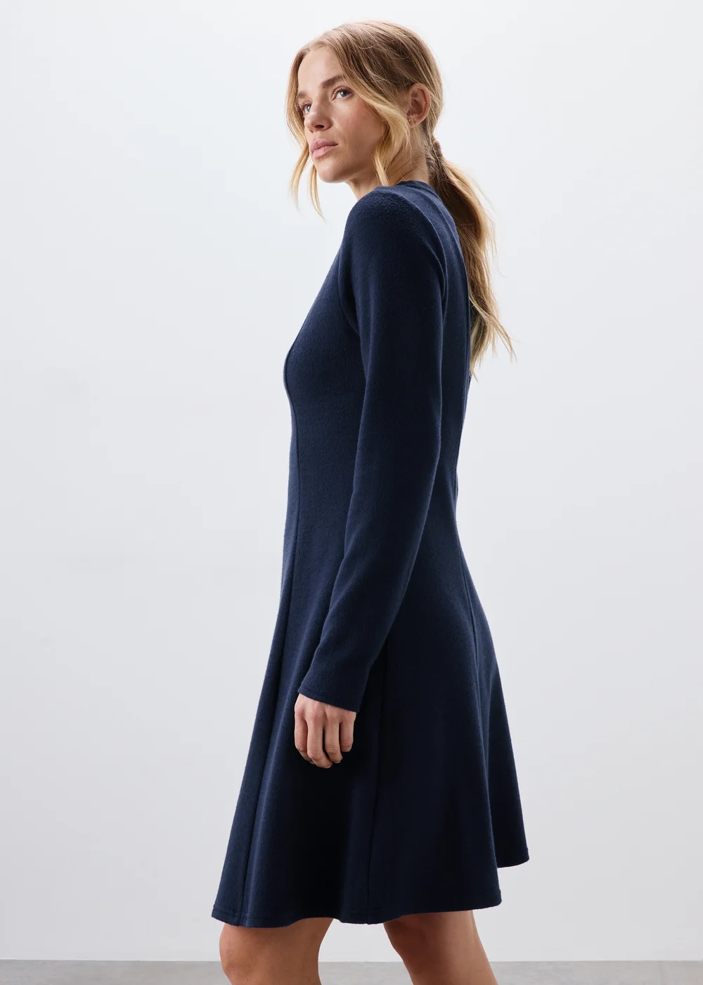 Navy Skater Mini Dress - 8 Image 2